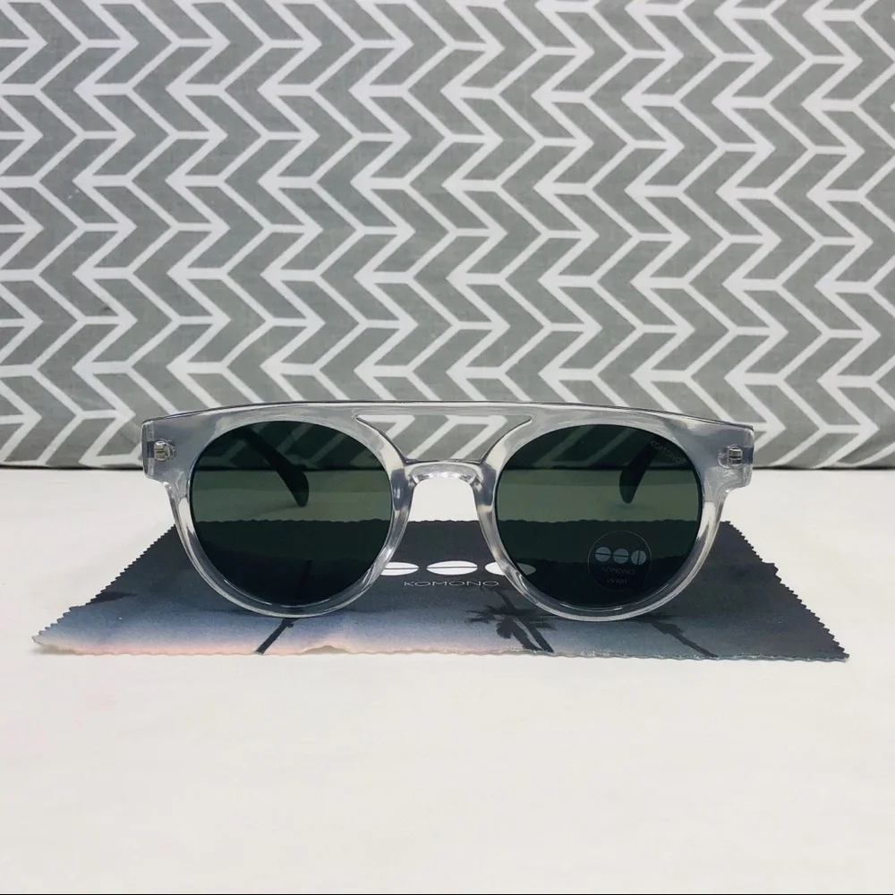 KOMONO Dreyfuss Clear/Silver Sunglasses 🕶 (NEW)